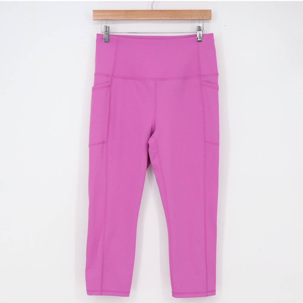 RBX Leggings Womens L Capri Pink High Rise Pockets Athletic Excellent